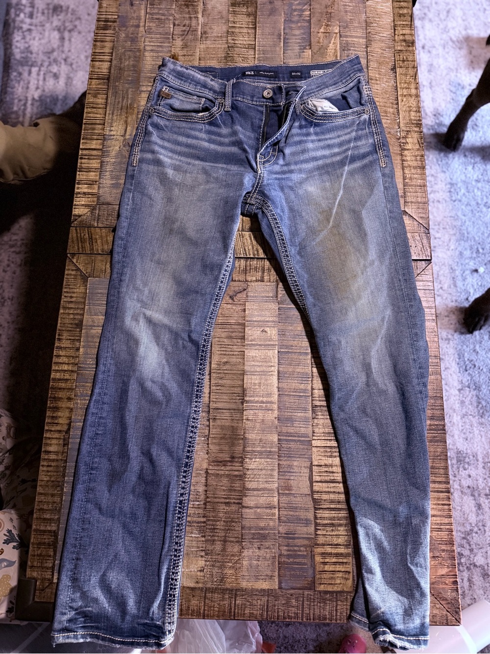 Buckle Men’s Faded Blue Slim Straight Jeans